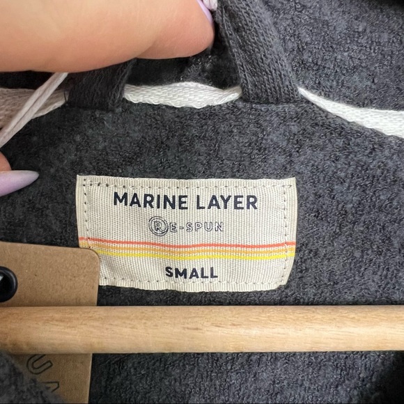 Marine Layer Banks Pullover Hoodie in Black Iris Sz S NWT - Picture 10 of 13